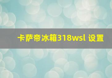 卡萨帝冰箱318wsl 设置